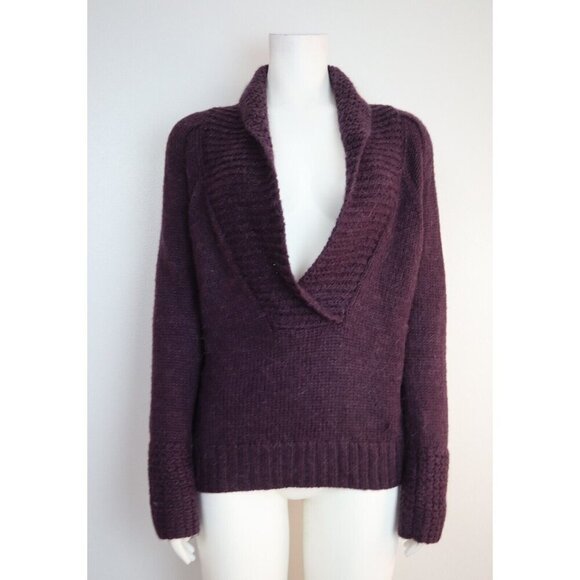 LOFT Sweaters - ANN TAYLOR LOFT Women's Sweater Size M Purple Wool Alpaca Blend Pullover